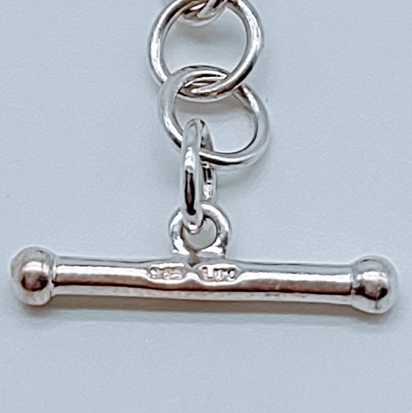 Vintage Sterling Silver Lucas Lameth Abalone Link Toggle Bracelet - Picture 8 of 12